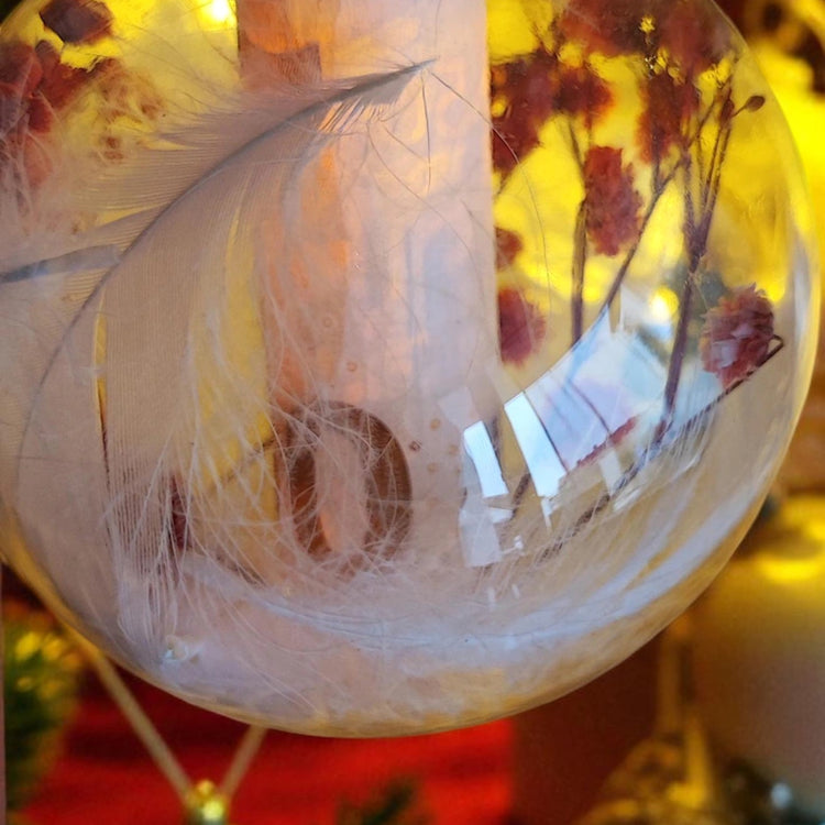 LED-Weihnachtskugel - Trockenblumen Geldgeschenk