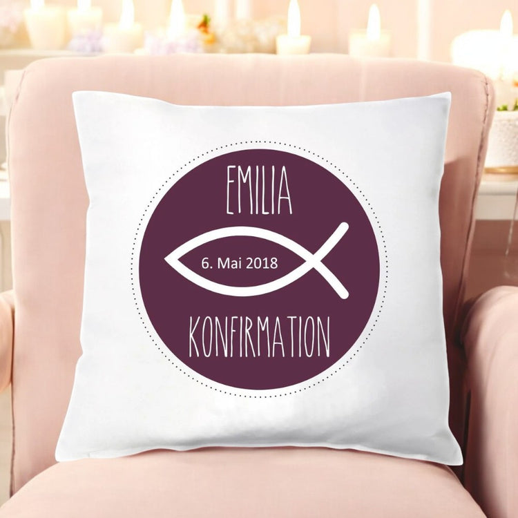 Personalisiertes Kissen Meine Konfirmation / Firmung / Kommunion