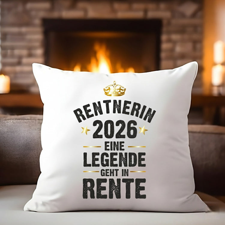 Kissen Rentner / Rentnerin 2026 - Eine Legende geht in Rente