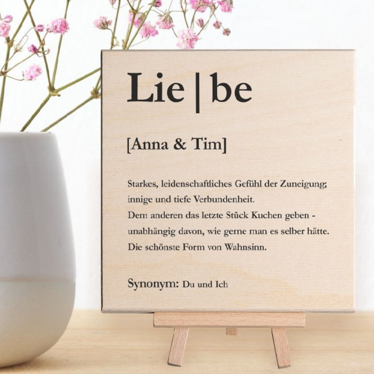 Personalisiertes Holzbild Liebe
