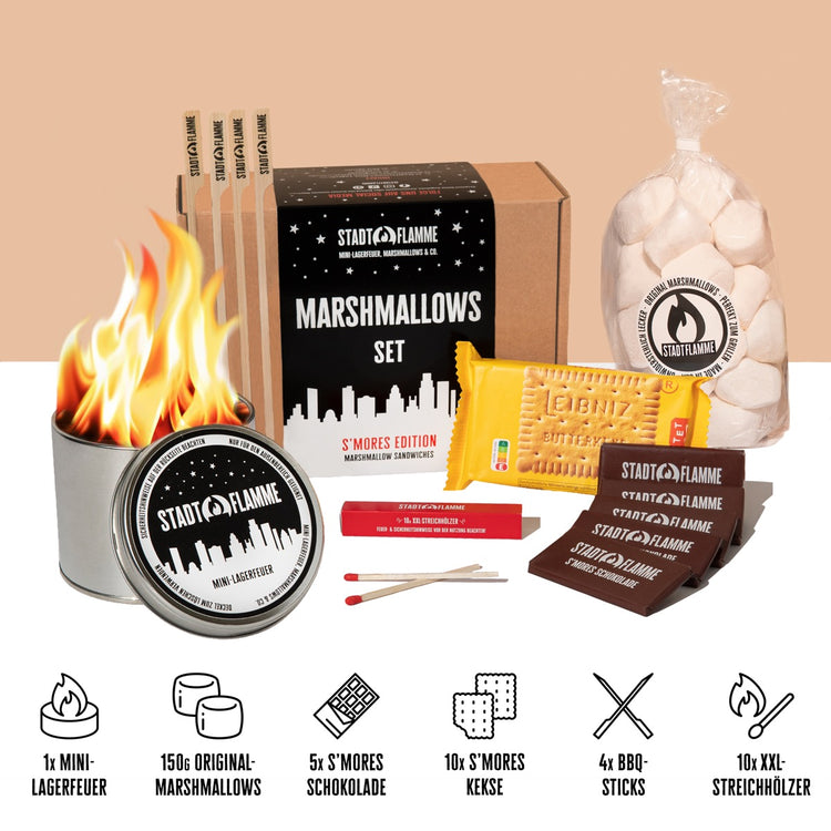 Marshmallows Geschenkset Mini-Lagerfeuer