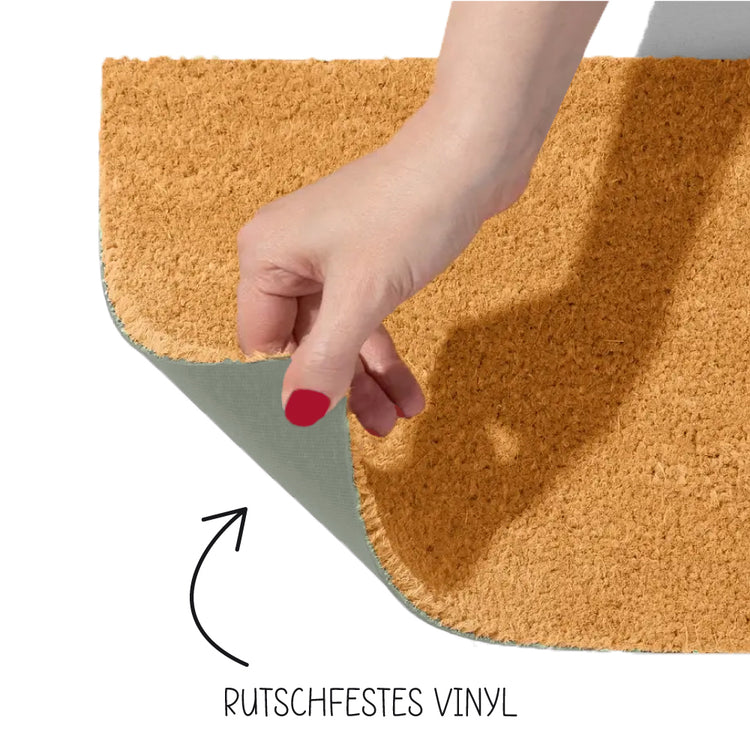Kokos-Fußmatte Willkommen - Design Herz