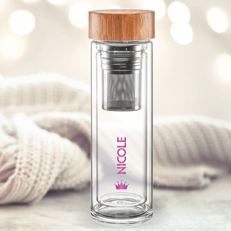 Thermos-Glasflasche mit Namen - Design Active