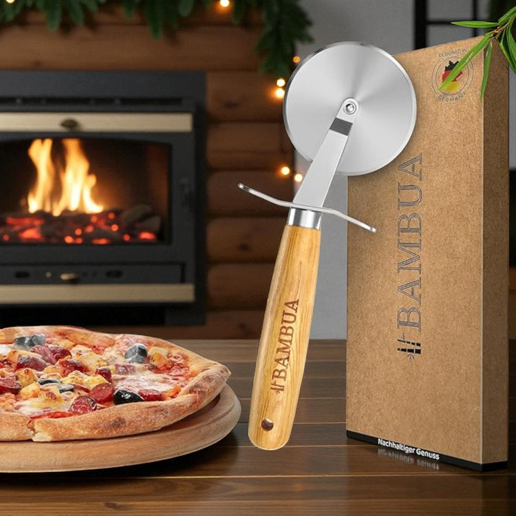 Pizzaschneider - 100% plastikfrei mit edlem Bambusgriff
