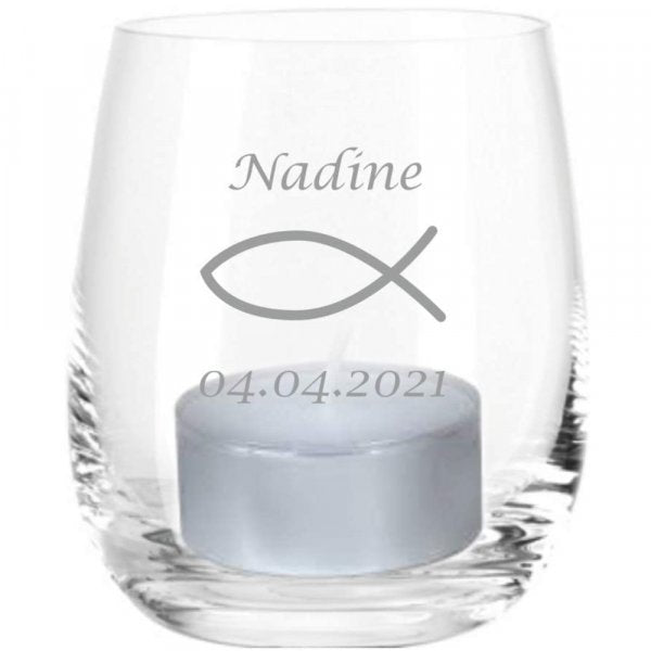 Windlicht zur Konfirmation / Kommunion - personalisiert