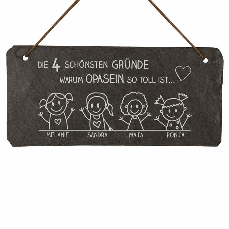Schiefertafel Omasein / Opasein