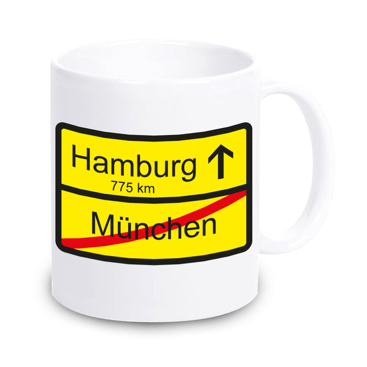 Tasse Ortsschild zum Umzug / Eigenheim