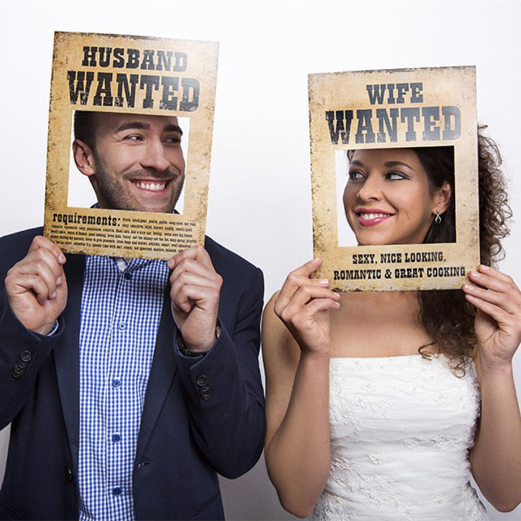 Photo Booth Poster Wife Wanted und Husband Wanted