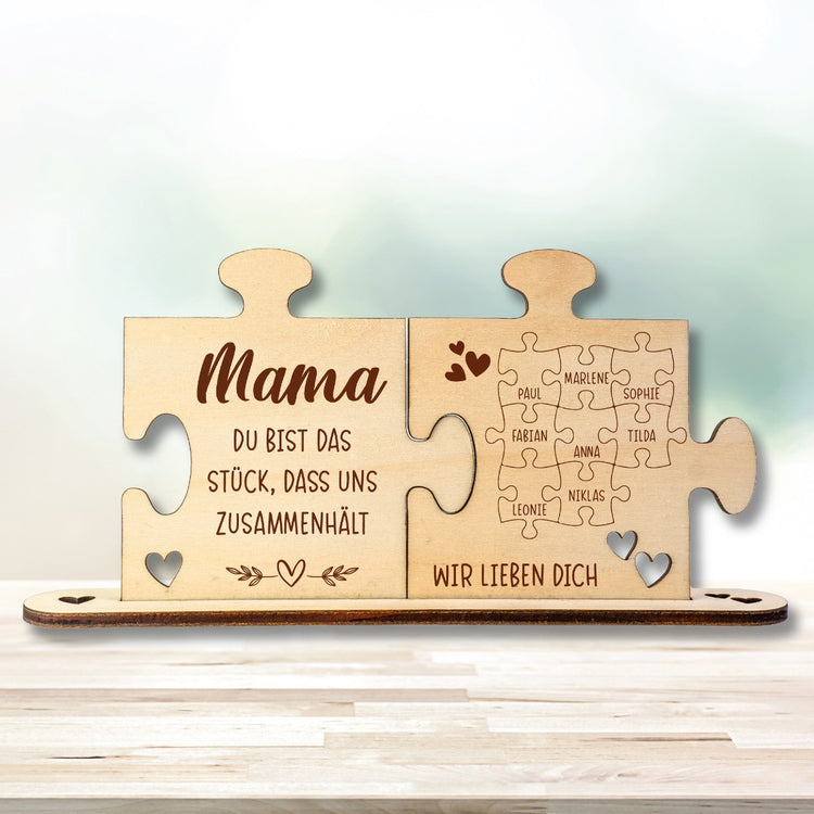 Holz - Puzzleteile Mama - personalisiert