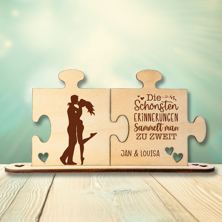 Holz - Puzzleteile Erinnerungen - personalisiert