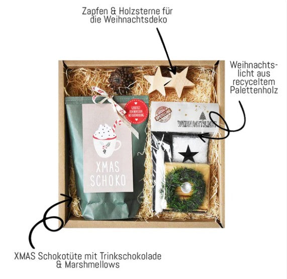Geschenkbox - Weihnachtspräsent Box Rentier Schokolade