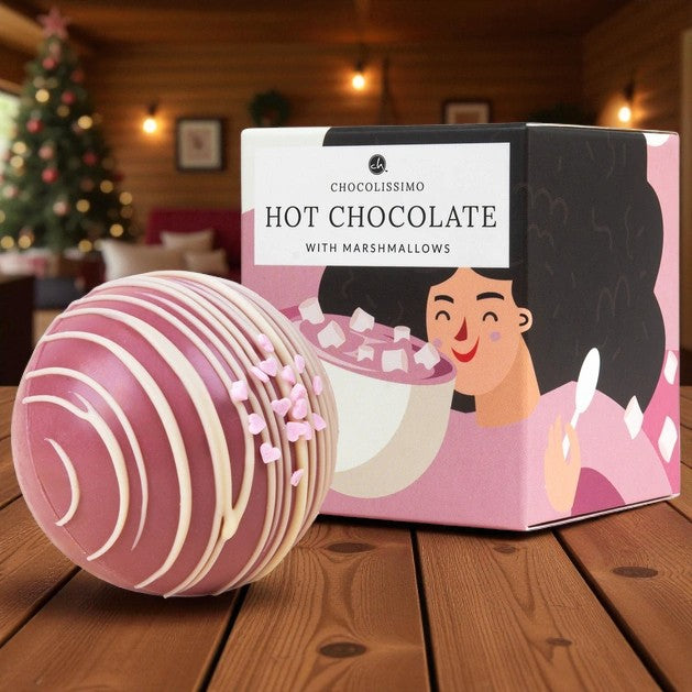 Schokoladenkugel Ruby mit Marshmallows