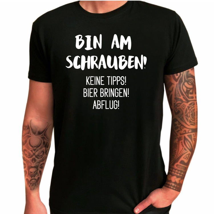 T-Shirt  Handwerker - Bin am Schrauben!