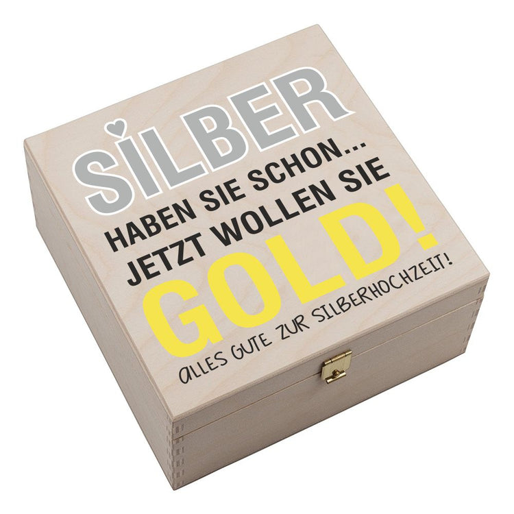 Hufeisen-Box Silber haben sie schon… jetzt wollen Sie Gold! Alles Gute zur Silberhochzeit!