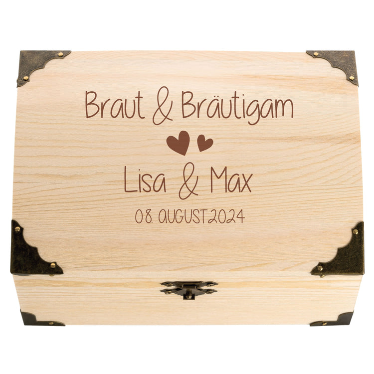 Schatztruhe Braut & Bräutigam mit Namen und Datum