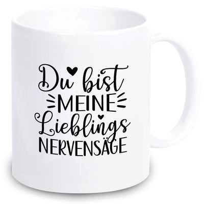 SpecialMe® Tasse Keine Sorge Ich Werde Dich Für Den Rest Deines Lebens Nerven Personalisierbar Mit Namen Liebes-Geschenk Freundin Mann Mit Namen Weiß Keramik-Tasse
