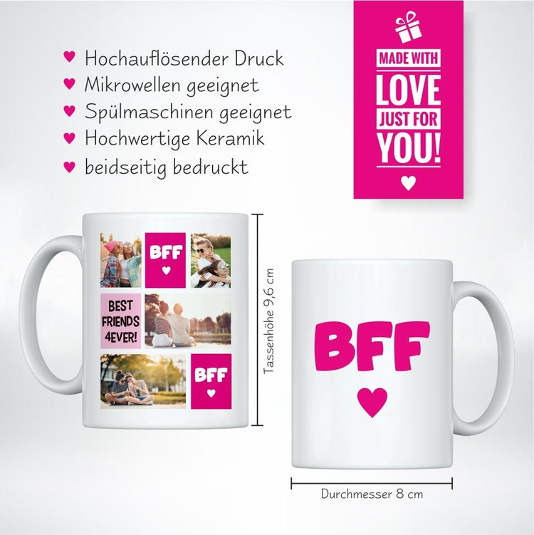 Best Friends Forever (BFF) Tasse mit Fotos