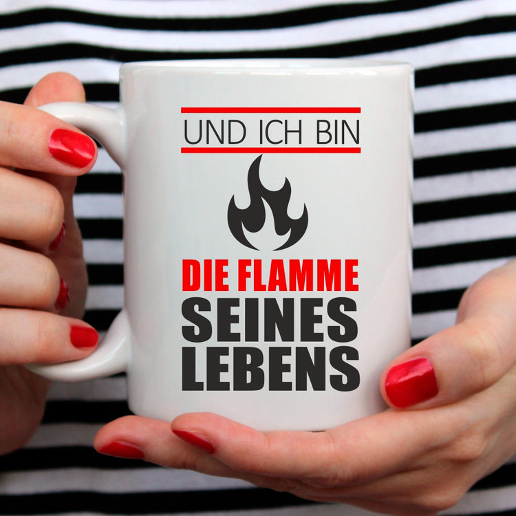 Tassen-Set Ich bin ein Feuerwehrmann & Und ich bin die Flamme seines Lebens