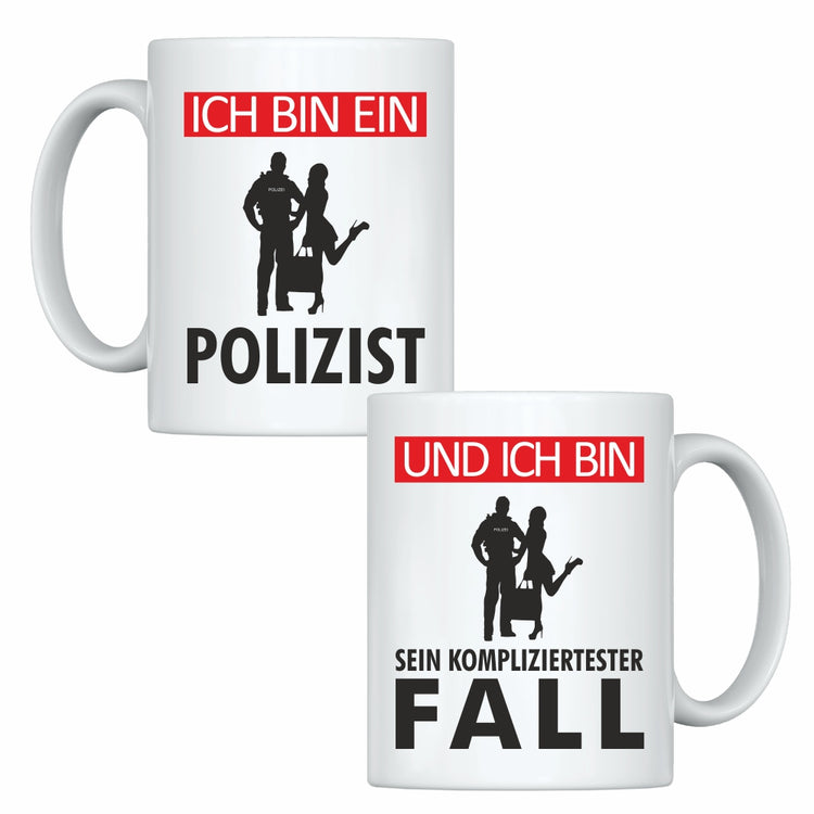 Tassen-Set Ich bin ein Polizist & Und ich bin sein kompliziertester Fall