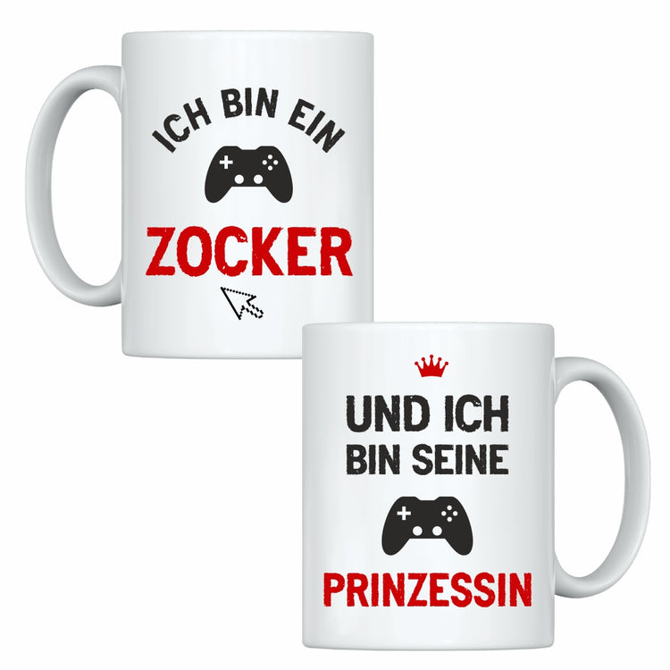 Tassen-Set Ich bin ein Zocker & Und ich bin seine Prinzessin