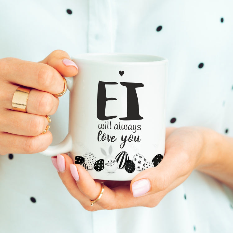Weiße Tasse Ei will always love you