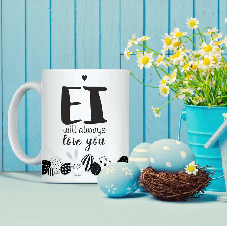 Weiße Tasse Ei will always love you