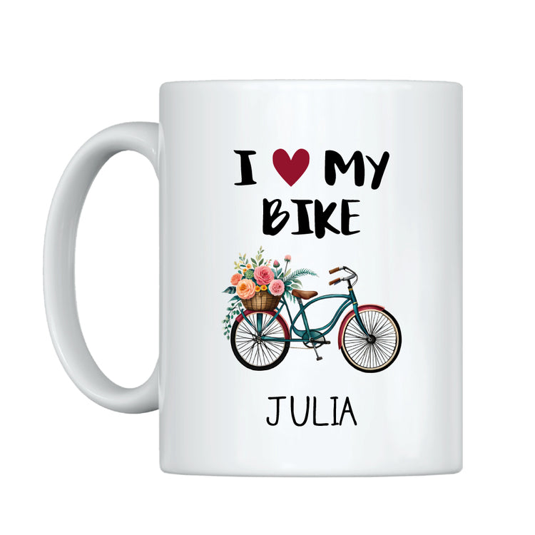 Personalisierte Tasse I love my bike