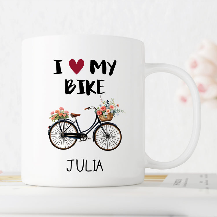 Personalisierte Tasse I love my bike
