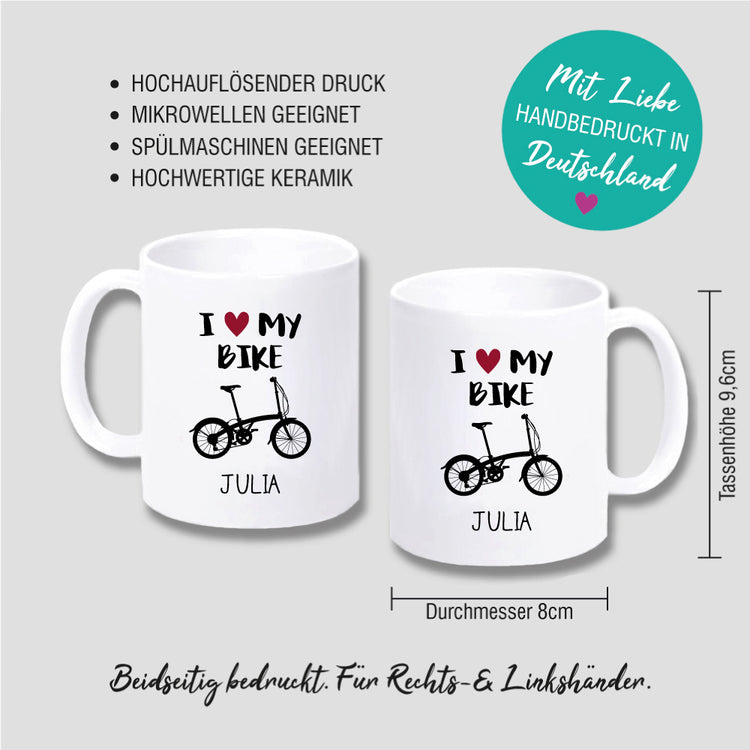 Personalisierte Tasse I love my bike
