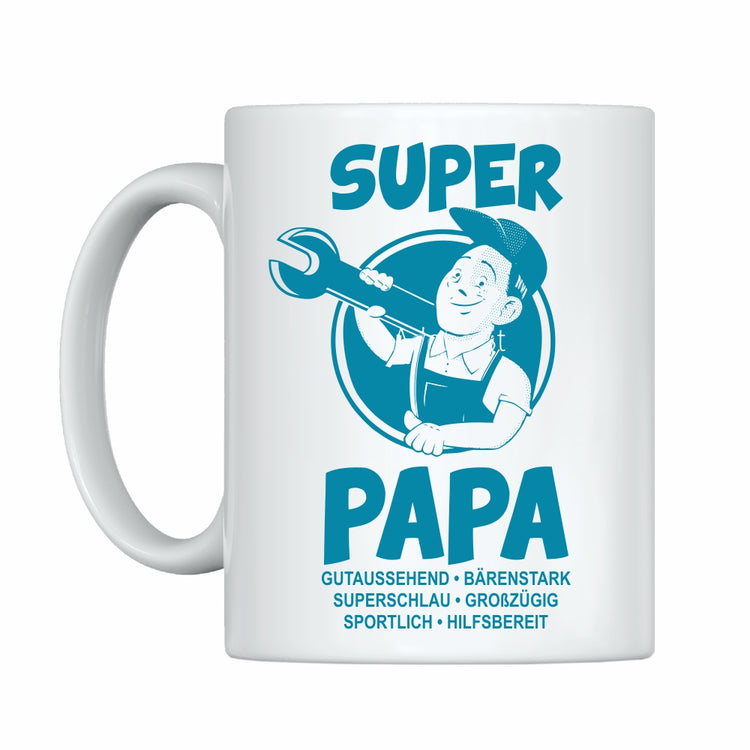 Weiße Tasse Super Papa
