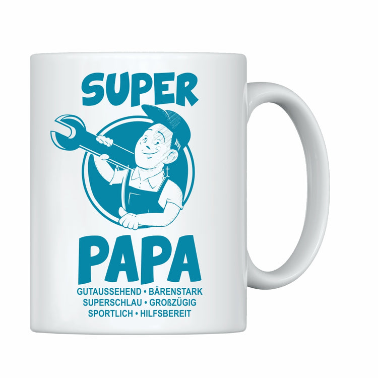 Weiße Tasse Super Papa