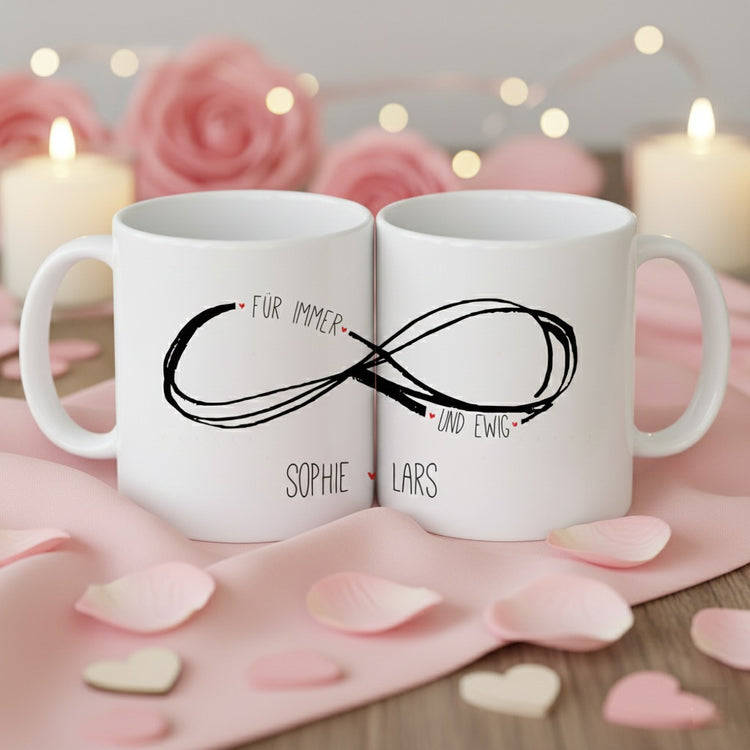 Tassen-Set Für immer & ewig - personalisiert