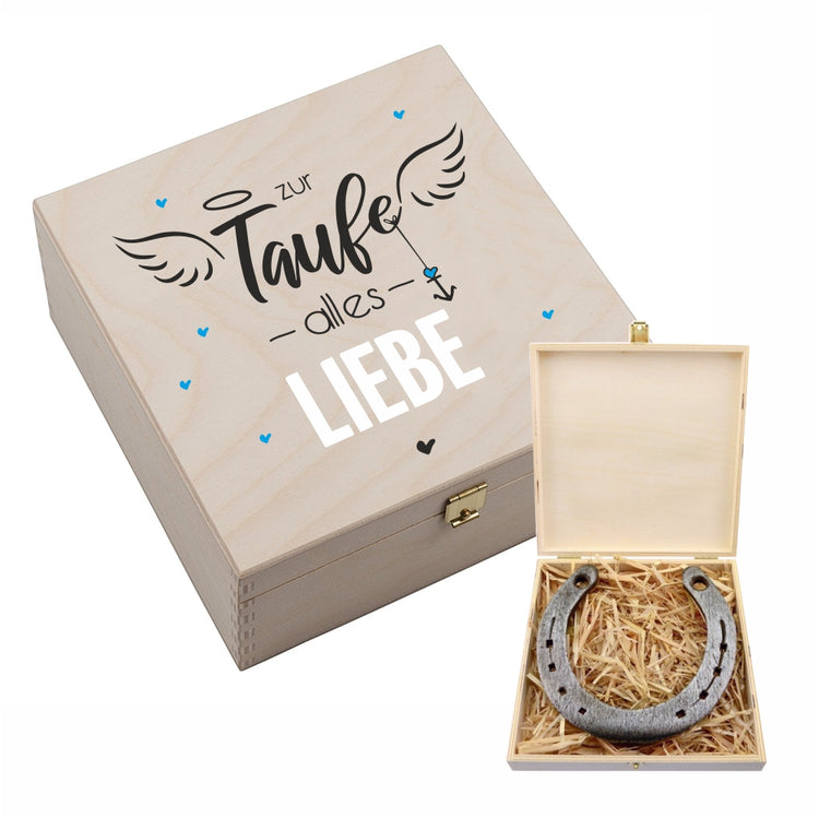 Hufeisen-Box Zur Taufe alles Liebe