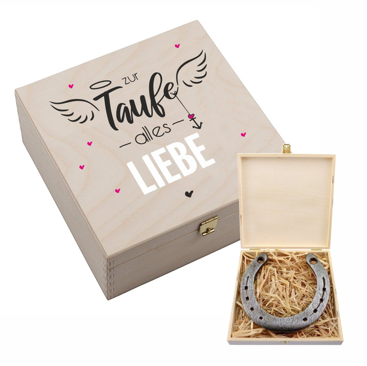 Hufeisen-Box Zur Taufe alles Liebe