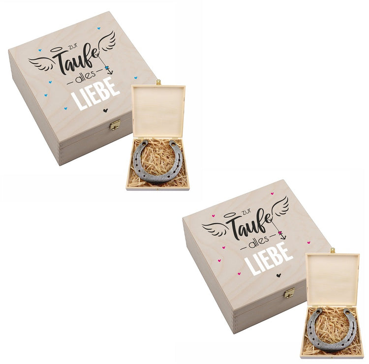 Hufeisen-Box Zur Taufe alles Liebe
