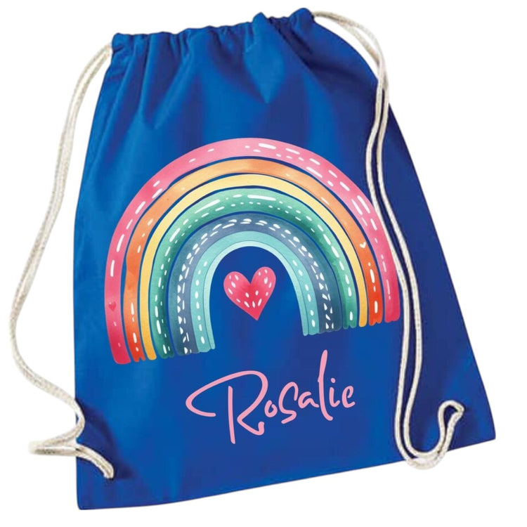 Turnbeutel Regenbogen mit Wunschname