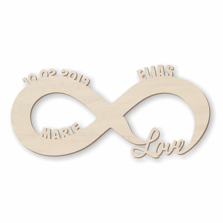 Personalisierte Holzlampe Infinity