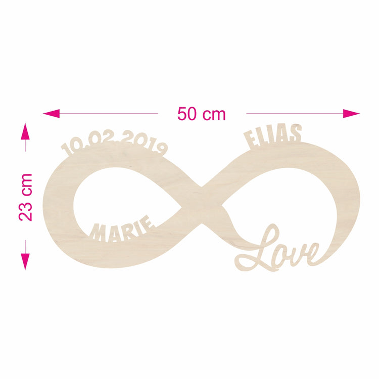 Personalisierte Holzlampe Infinity