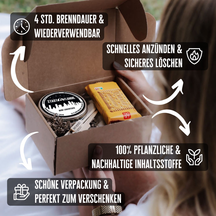 Marshmallows Geschenkset Mini-Lagerfeuer