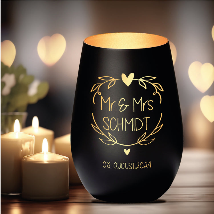 Windlicht Hochzeit Mr. & Mrs.