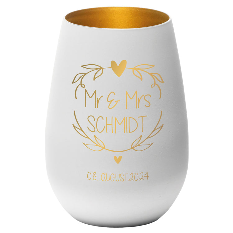 Windlicht Hochzeit Mr. & Mrs.