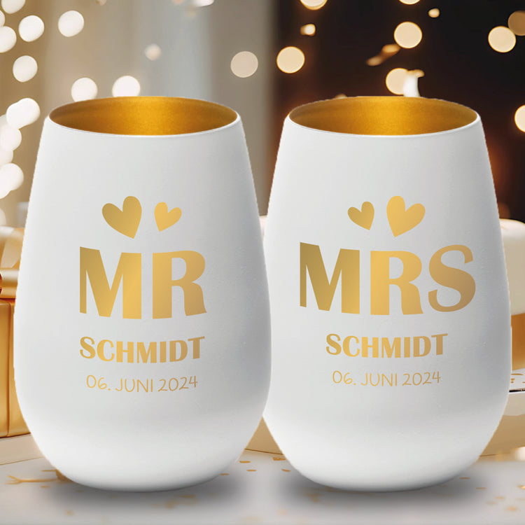 Windlicht Hochzeit MR. & MRS.