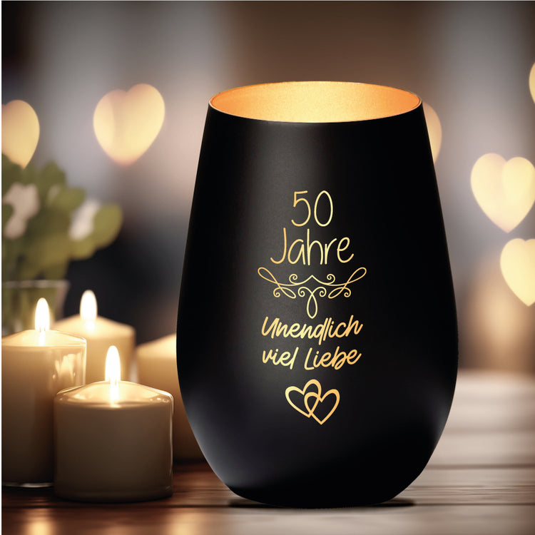 Windlicht 50 Jahre unendliche Liebe