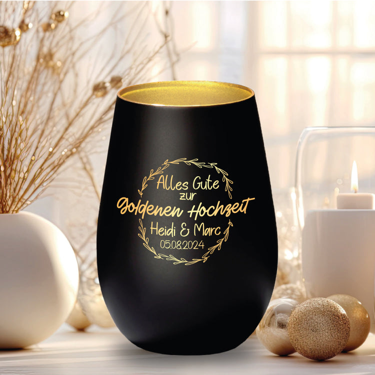 Windlicht goldene Hochzeit Alles Gute