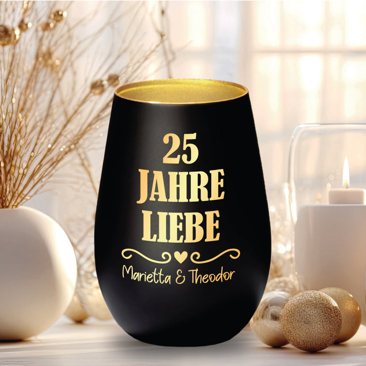 Windlicht Silberhochzeit 25 Jahre Liebe