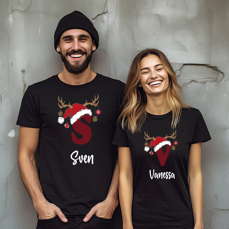 Partner T-Shirt Set - Xmas Monogram