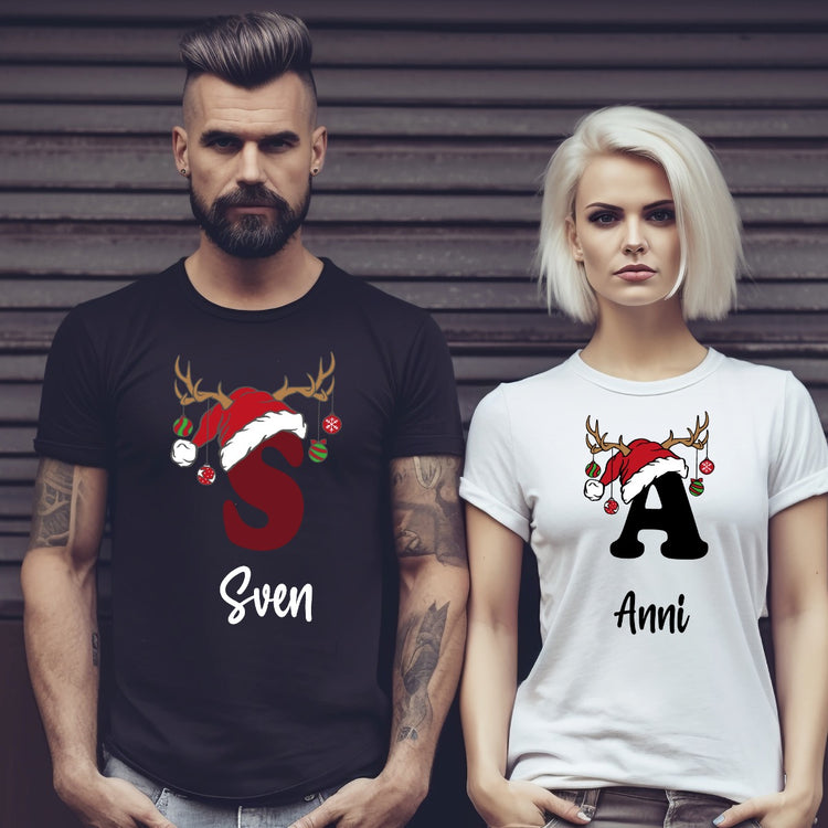 Familien T-Shirt Set - Xmas Monogram