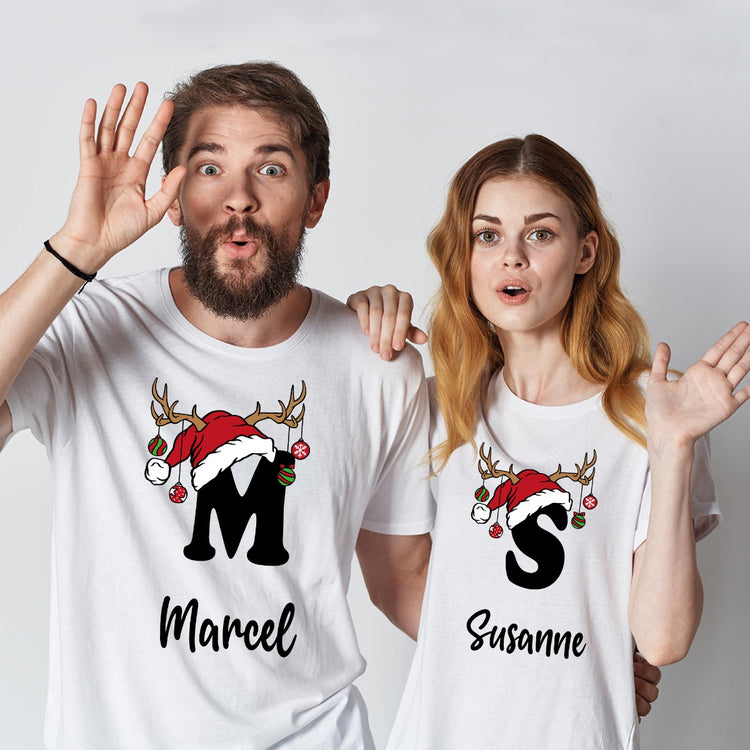 Partner T-Shirt Set - Xmas Monogram