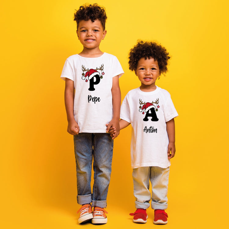 Kinder T-Shirt - Xmas Monogram