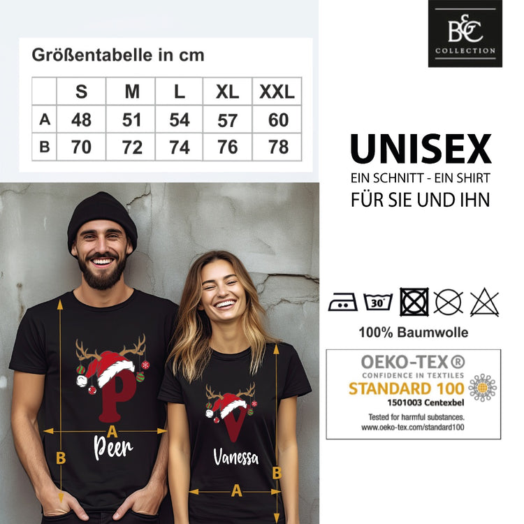 Partner T-Shirt Set - Xmas Monogram